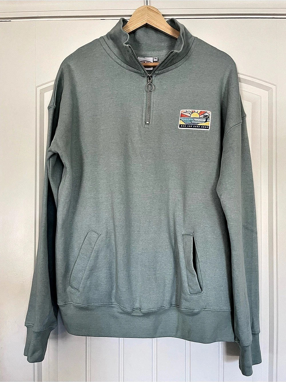 Ron Jon Surf Shop Dakota Quarter Zip Fleece Dusty Mint Size XL